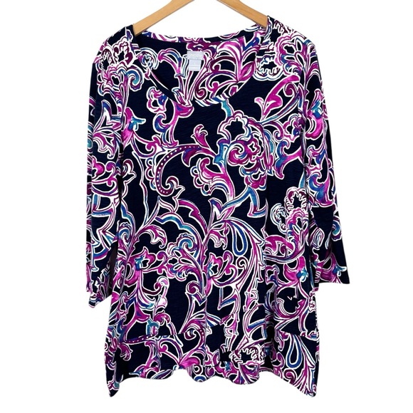 Chico's Tops - Chico’s Layered Tunic Top Navy Boho